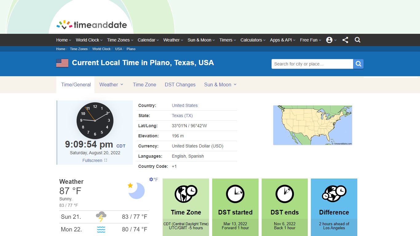 Current Local Time in Plano, Texas, USA - Time and Date