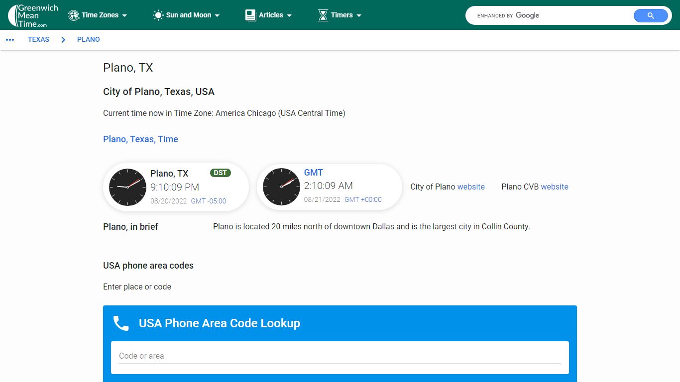 Plano, Texas - World Time & Converters